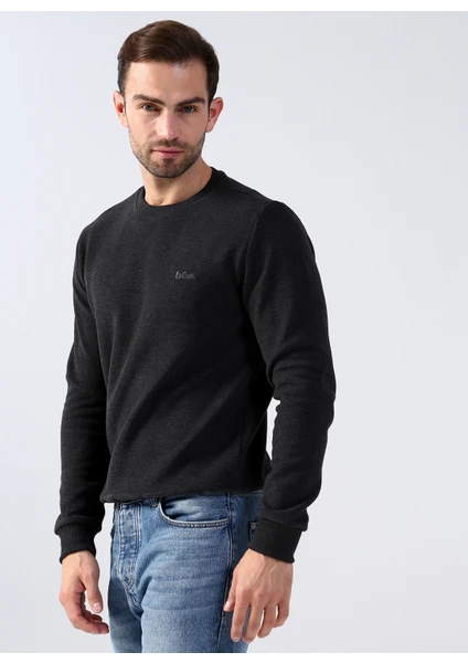 Lee Cooper O Yaka Antrasit Melanj Erkek Sweatshirt 231 Lcm 241011 Newdwade Antrasıt M