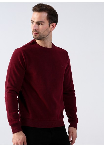 Lee Cooper O Yaka Bordo Erkek Sweatshirt 231 Lcm 241011 Newdwade Bordo