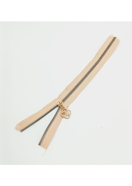 Başlıklı Fermuar 30 cm Light Gold Metal Somon