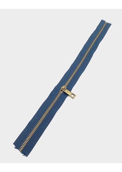 Başlıklı Fermuar 40 cm Antik Metal Lacivert