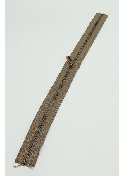 Başlıklı Fermuar 40 cm Antik Metal Vizon