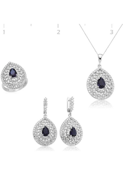 Gümüş Damla Desenli Bayan Set