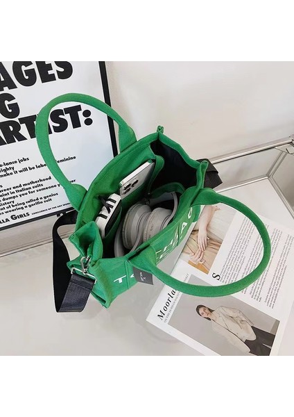 Yazı Detaylı Günlük Çapraz Çanta - Yeşil (Yurt Dışından) fırsatları