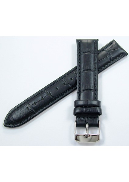 Bizon Deri Saat Kayışı 18MM Siyah Saat Kordonu Kroko Baskı Kalite fiyatları