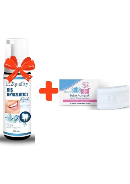 E2'quality Diş Beyazlatıcı Köpük + Sebamed Baby Compact Sabun 100 gr Bebek ve Çocuklar Için Sabun