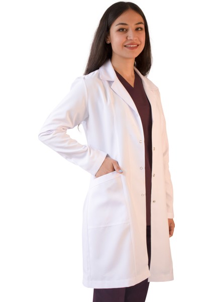 Gömlek Yaka Uzun Boy Beyaz Kadın Doktor Öğretmen Laboratuvar Önlüğü fiyatları
