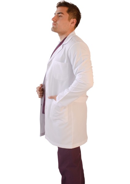 Gömlek Yaka Orta Boy Beyaz Erkek Doktor Öğretmen Laboratuvar Önlüğü modelleri