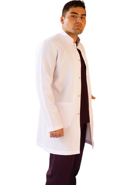 Hakim Yaka Orta Boy Beyaz Erkek Doktor Öğretmen Laboratuvar Önlüğü fiyatları