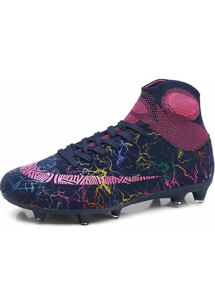 Gençler Yakışıklı Nefes Alabilen Futbol Ayakkabısı Kapalı Yüksek Top Çizmeler Futbol Krampon Sneakers (Yurt Dışından)