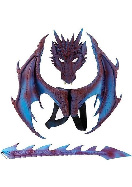 Kids Dragon Wings Kostümü, Dinozor Kuyruk Maskesi Seti, Cosplay Kostümü (Yurt Dışından)