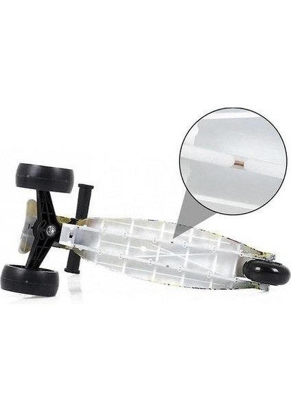 1-3-6 Yaşında Yeni Başlayan Bebek Yanıp Sönen Tek Ayaklı Kızak Scooter (Whiteblack) (Yurt Dışından)