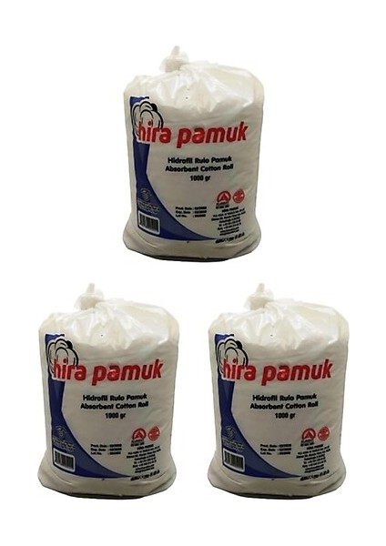 Hidrofil Pamuk 1kg x 3 Adet