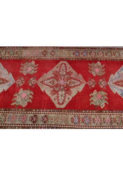 Türk Halısı, Eskitme Halı, Halı, 106 x 307 cm Kırmızı Halı, Anadolusı Koridor Halı, 7491