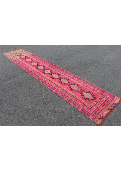 Kayra E x port Eskitme Halı, Türk Halısı, Halı, 81 x 395 cm Pempe Halı, Yün Merdiven Halı, Bahçe Mutfak Halı, 5330