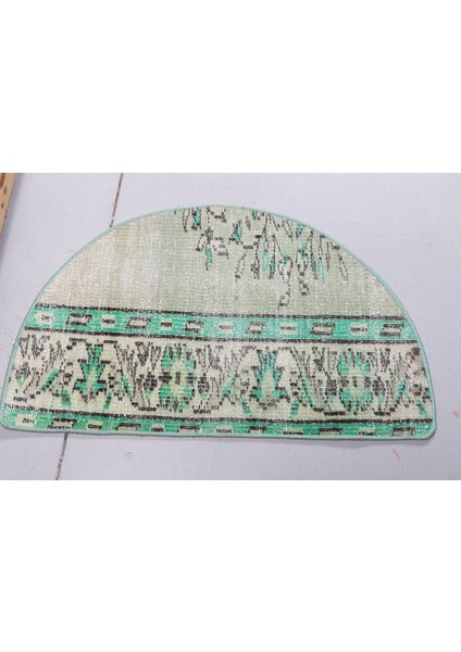 Kayra E x port Eskitme Halı, Türk Halısı, Halı, 46 x 74 cm Yeşil Halı, El Yapımı Duvar Asma Halı, 8979