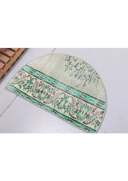 Kayra E x port Eskitme Halı, Türk Halısı, Halı, 46 x 74 cm Yeşil Halı, El Yapımı Duvar Asma Halı, 8979