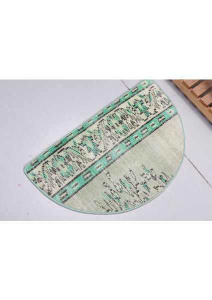 Kayra E x port Eskitme Halı, Türk Halısı, Halı, 46 x 74 cm Yeşil Halı, El Yapımı Duvar Asma Halı, 8979