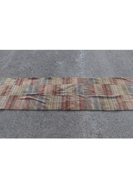 Kayra E x port Türk Halısı, Eskitme Halı, Halı, 70 x 294 cm Kahverengi Halı, Yün Merdiven Halı, El Yapımı Koridor Hal