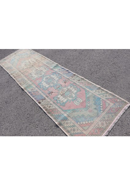 Kayra E x port Türk Halısı, Eskitme Halı, Halı, 87 x 294 cm Mavi Halı, El Dokuma Merdiven Halı, Dekoratif Mutfak Halı fırsatları