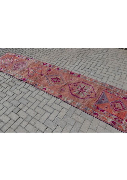 Kayra E x port Türk Halısı, Eskitme Halı, Halı, 82 x 362 cm Turuncu Halı, El Yapımı Koridor Halı, 6542 fiyatları