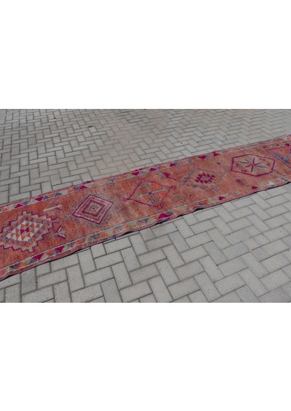 Kayra E x port Türk Halısı, Eskitme Halı, Halı, 82 x 362 cm Turuncu Halı, El Yapımı Koridor Halı, 6542 fırsatları