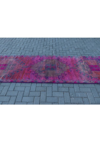 Kayra E x port Eskitme Halı, Türk Halısı, Halı, 92 x 364 cm Pempe Halı, El Yapımı Mutfak Halı, Merdiven Halı, 6599