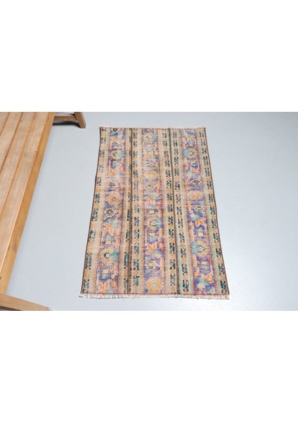 Kayra E x port Eskitme Halı, Türk Halısı, Halı, 70 x 109 cm Turuncu Halı, El Dokuma Banyo Halı, Bohemsı Küçük Halı,