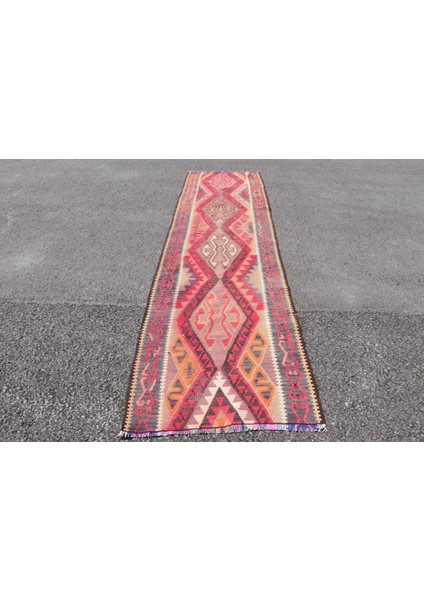 Kayra E x port Türk Halısı, Eskitme Halı, Halı, 90 x 351 cm Pempe Halı, El Yapımı Mutfak Halı, Merdiven Halı, 2775