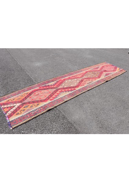 Kayra E x port Türk Halısı, Eskitme Halı, Halı, 90 x 351 cm Pempe Halı, El Yapımı Mutfak Halı, Merdiven Halı, 2775