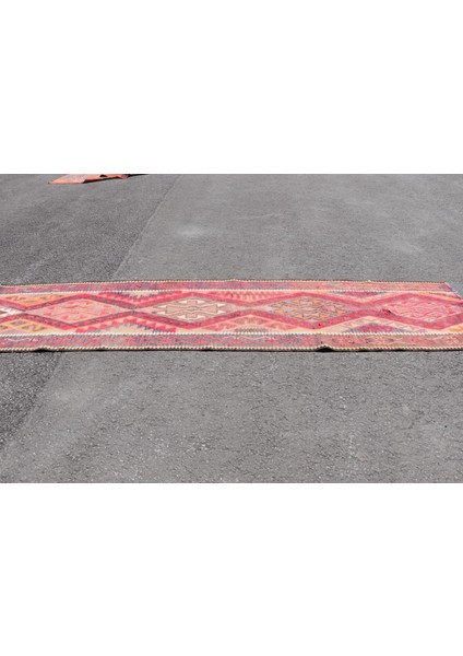 Kayra E x port Türk Halısı, Eskitme Halı, Halı, 90 x 351 cm Pempe Halı, El Yapımı Mutfak Halı, Merdiven Halı, 2775