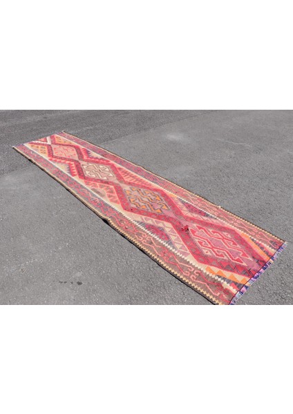 Kayra E x port Türk Halısı, Eskitme Halı, Halı, 90 x 351 cm Pempe Halı, El Yapımı Mutfak Halı, Merdiven Halı, 2775
