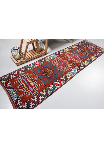 Kayra E x port Eskitme Halı, Türk Halısı, Halı, 84 x 308 cm Kahverengi Halı, El Yapımı Merdiven Halı, 9341 fiyatları