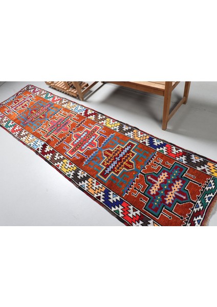 Kayra E x port Eskitme Halı, Türk Halısı, Halı, 84 x 308 cm Kahverengi Halı, El Yapımı Merdiven Halı, 9341 fırsatları