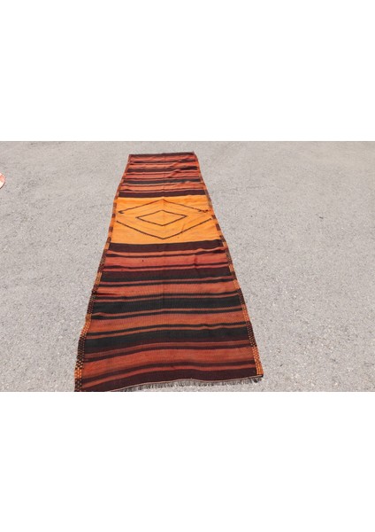 Kayra E x port Eskitme Halı, Türk Halısı, Halı, 93 x 345 cm Siyah Halı, Merdiven Halı, Dekoratif Koridor Halı, 3124