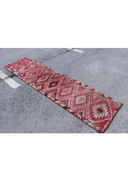 Kayra E x port Eskitme Halı, Türk Halısı, Halı, 78 x 305 cm Pempe Halı, Anadolusı Merdiven Halı, 3177