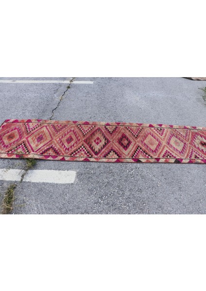 Kayra E x port Eskitme Halı, Türk Halısı, Halı, 78 x 305 cm Pempe Halı, Anadolusı Merdiven Halı, 3177