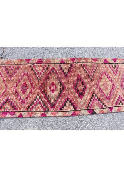 Kayra E x port Eskitme Halı, Türk Halısı, Halı, 78 x 305 cm Pempe Halı, Anadolusı Merdiven Halı, 3177