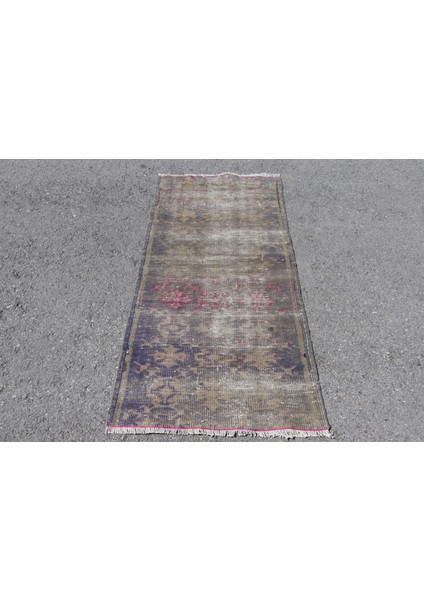 Kayra E x port Türk Halısı, Eskitme Halı, Halı, 77 x 153 cm Mor Halı, Organik Duvar Asma Halı, Ofice Küçük Halı, 707
