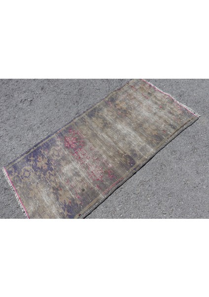 Kayra E x port Türk Halısı, Eskitme Halı, Halı, 77 x 153 cm Mor Halı, Organik Duvar Asma Halı, Ofice Küçük Halı, 707
