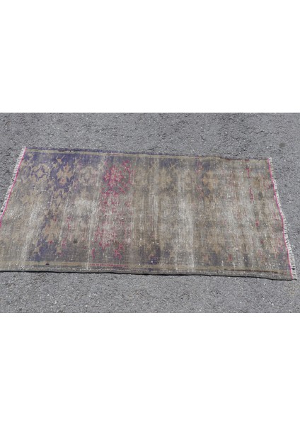 Kayra E x port Türk Halısı, Eskitme Halı, Halı, 77 x 153 cm Mor Halı, Organik Duvar Asma Halı, Ofice Küçük Halı, 707