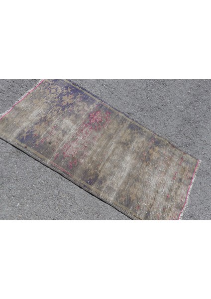 Kayra E x port Türk Halısı, Eskitme Halı, Halı, 77 x 153 cm Mor Halı, Organik Duvar Asma Halı, Ofice Küçük Halı, 707