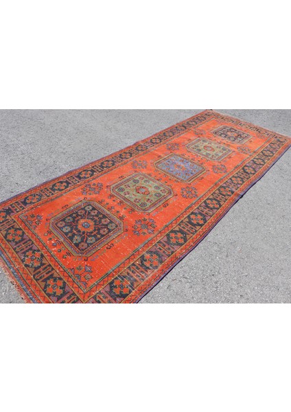 Kayra E x port Eskitme Halı, Türk Halısı, Halı, 133 x 349 cm Turuncu Halı, Organik Merdiven Halı, 7099 fiyatları