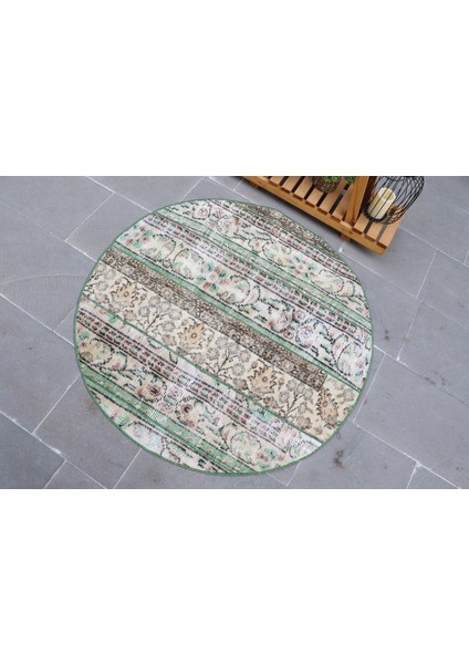 Kayra E x port Eskitme Halı, Türk Halısı, Halı, 107 x 107 cm Yeşil Halı, Organik Hediyelik Halı, 5197 fırsatları