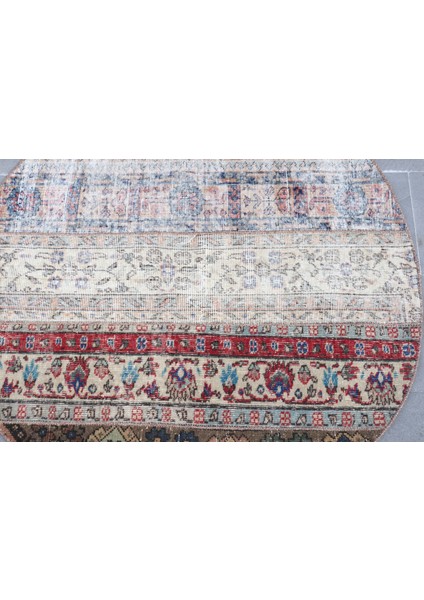 Kayra E x port Türk Halısı, Eskitme Halı, Halı, 117 x 117 cm Kırmızı Halı, Yün Araba Paspası Halı, 5206