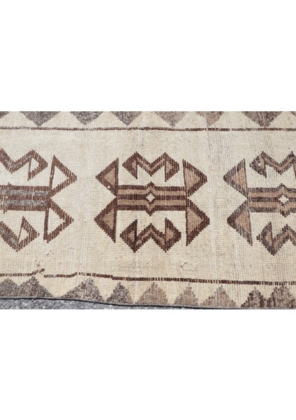 Eskitme Halı, Türk Halısı, Halı, 84 x 318 cm Bej Halı, El Dokuma Merdiven Halı, Dekoratif Merdiven Hal