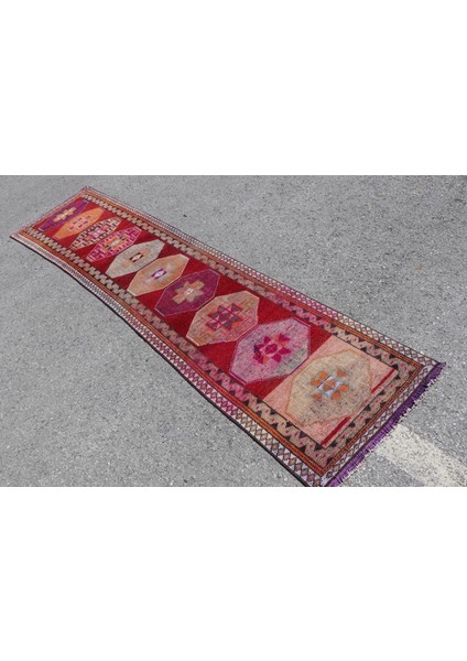 Eskitme Halı, Türk Halısı, Halı, 70 x 310 cm Kırmızı Halı, El Dokuma Koridor Halı, 7170 fırsatları
