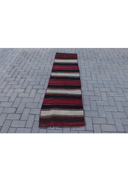 Eskitme Halı, Türk Halısı, Halı, 61 x 200 cm Kırmızı Halı, Organik Merdiven Halı, 7733