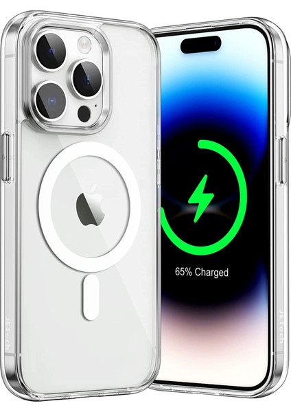 Iphone 14 Pro Uyumlu Kılıf Magsafe Wireless Kablosuz Şarj Destekli Şeffaf Magnetik Kapak