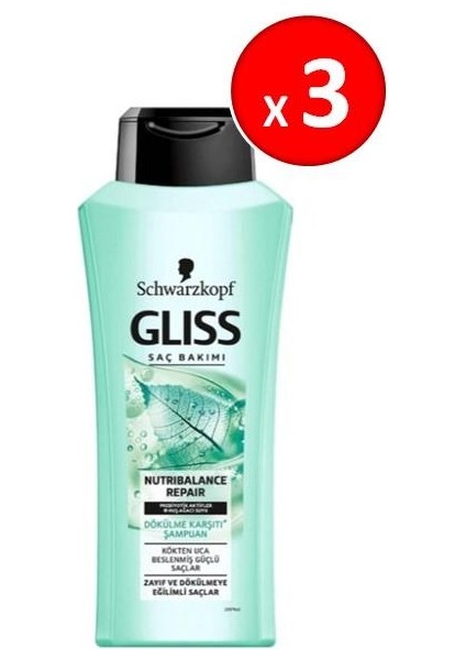 Schwarzkopf Gliss Şampuan 360 ml x 3 Adet