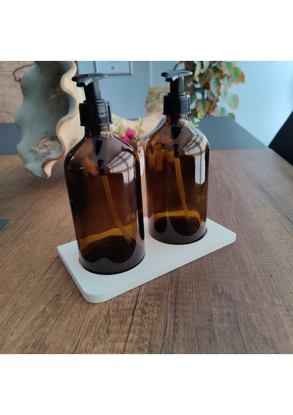 Corian Kırılmaz Mermer 2'li Sabunluk Standı & Yağdanlık Standı